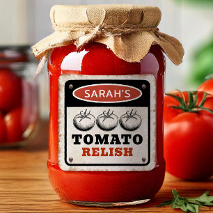 Custom Tomato Relish label with grunge sign
