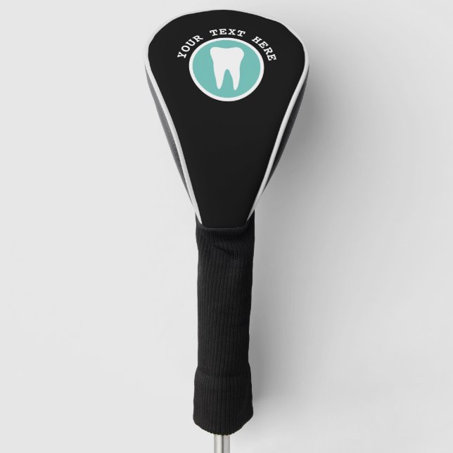Custom tooth logo golf driver cover for dentist (Front)