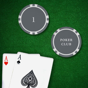 Custom Tournament Game Value 1 Grey Poker Chips