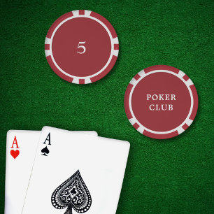 Custom Tournament Game Value 5 Red Poker Chips