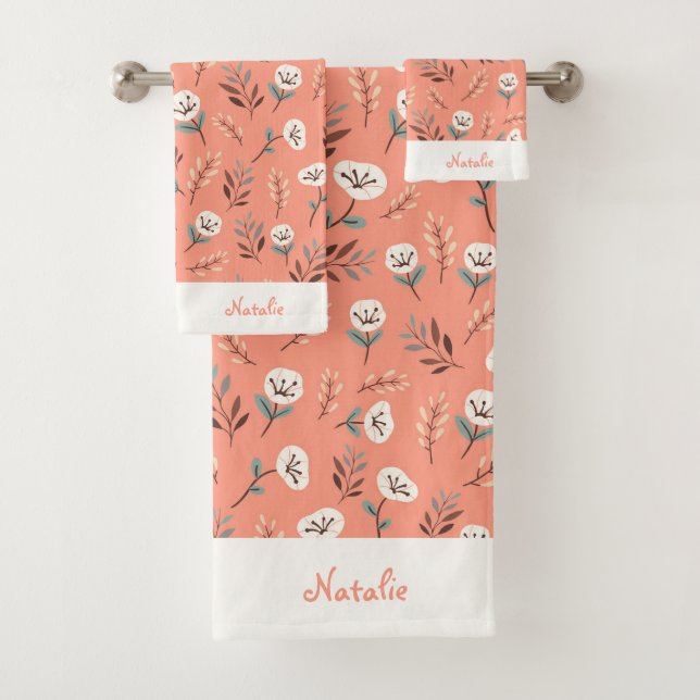 Custom Towels with White Poppies (Insitu)