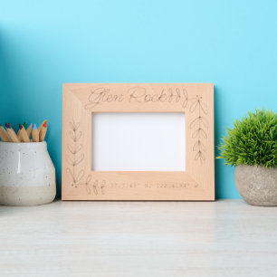 Custom Town Name Coordinates New Home Gift Etched Frames