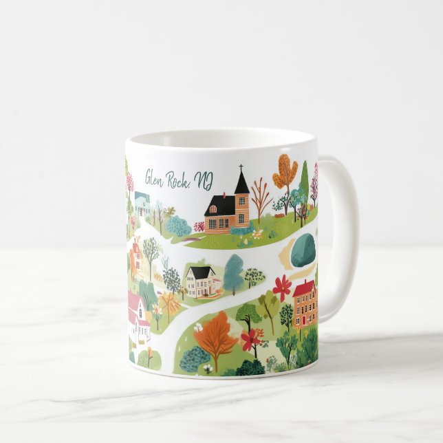 Custom Town Name New Home Gift Coffee Mug (Front Right)