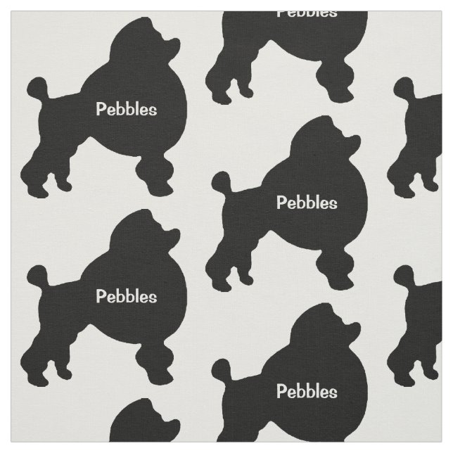 Custom Toy Poodle Dog Silhouette Fabric (Swatch)