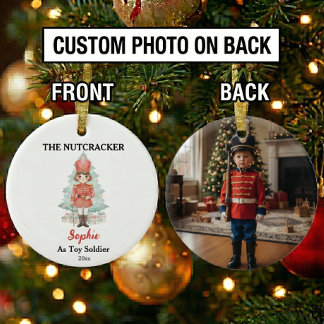 Custom Toy Soldier Nutcracker Photo Christmas Ceramic Tree Decoration