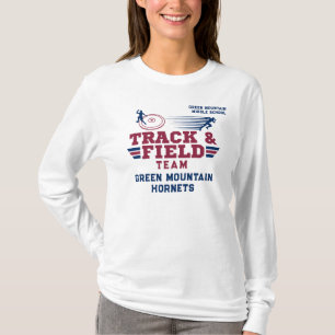 Custom Track and Field Team Club Name Number T-Shirt