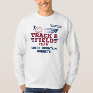 Custom Track and Field Team Club Name Number T-Shirt