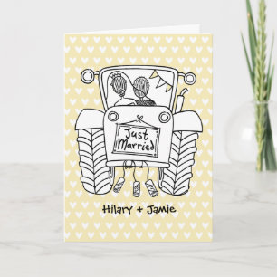 Custom Tractor Country Barn Rustic Wedding Card