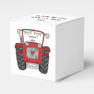 Custom Tractor Country Wedding Themed Favor Box
