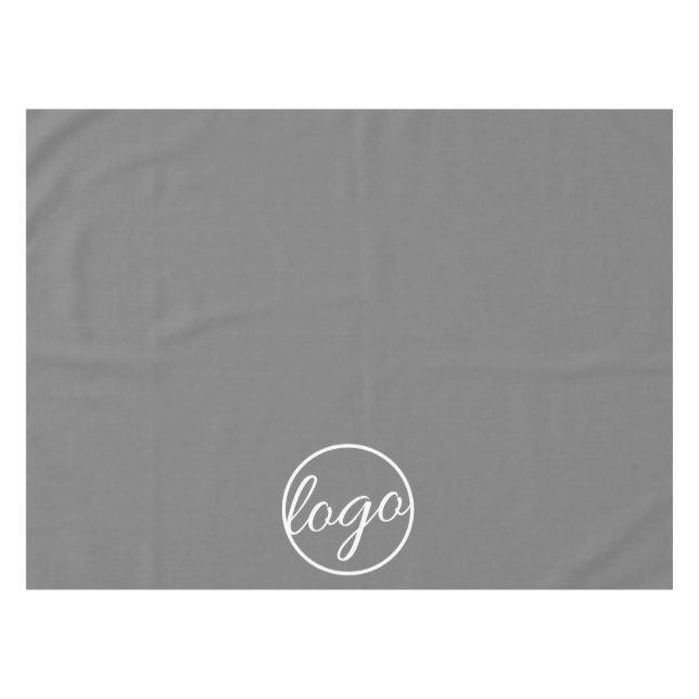 Custom Trade Show Business Logo Grey Tablecloth (Front (Horizontal))