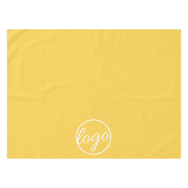 Custom Trade Show Business Logo Yellow Tablecloth (Front (Horizontal))