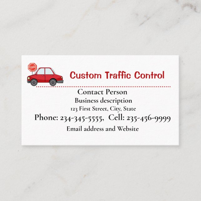 Custom Traffic Control Flag Person Contractor Business Card (Front)