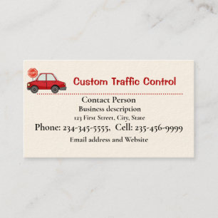 Custom Traffic Control Flag Person Contractor Business Card