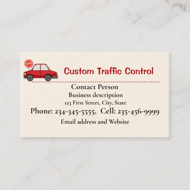 Custom Traffic Control Flag Person Contractor Business Card (Front)