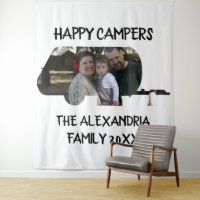Custom trailer caravan family photo happy campers