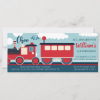 Custom Train Boy Choo Choo Train Ticket Birthday
