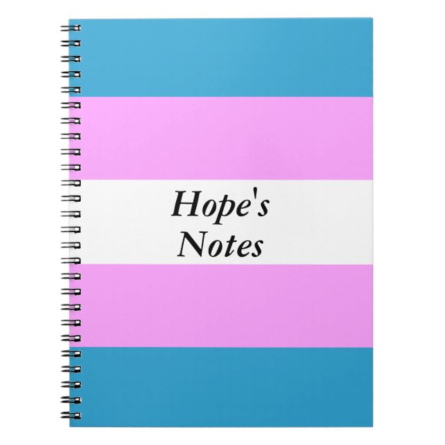 Custom Trans Flag Spiral Notebook (Front)