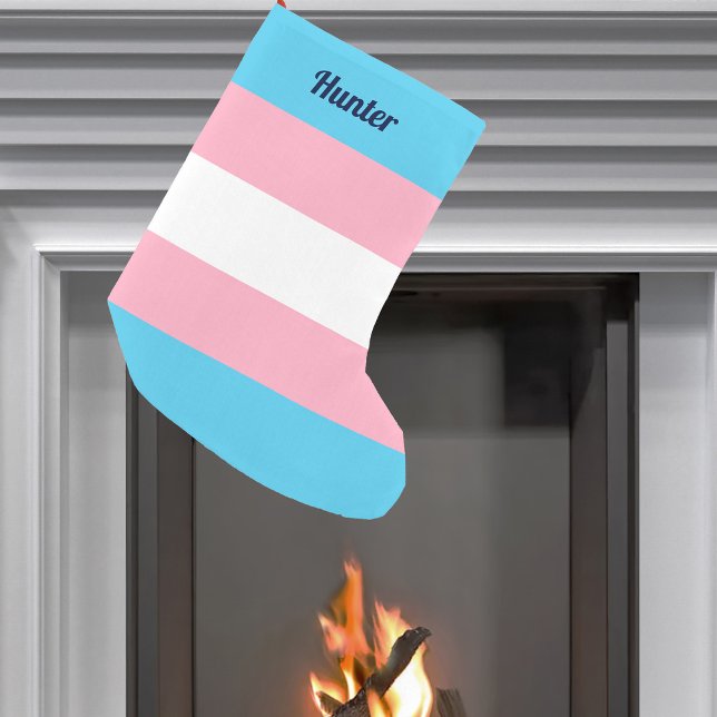 Custom Transgender Pride Flag Small Christmas Stocking (Creator Uploaded)