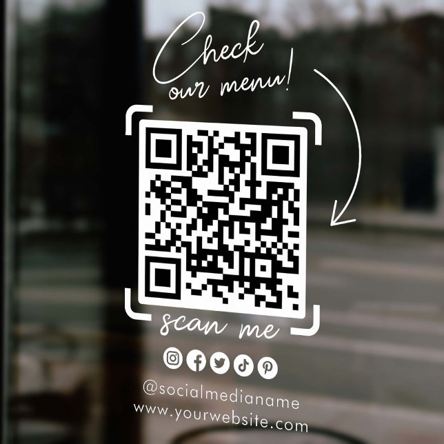 Custom Transparent Business QR Code Social Media (Custom Transparent Business QR Code Social Media Window Cling)