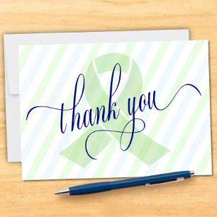 Custom Transplant Green Ribbon  Thank You Card