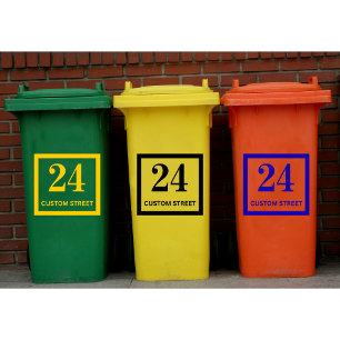 Custom Trash Garbage Recycling Bin Address Number
