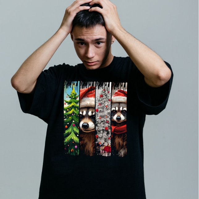 Custom Trash Panda Christmas Festive T-Shirt (Creator Uploaded)