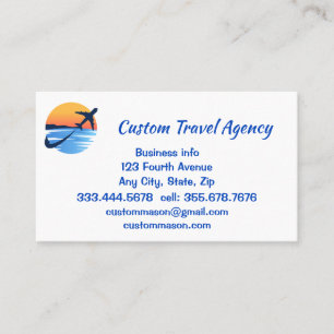 Custom Travel Agency Cruise Vacations Business Car Business Card