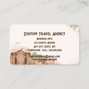 Custom Travel Agency Cruise Vacations Business Card