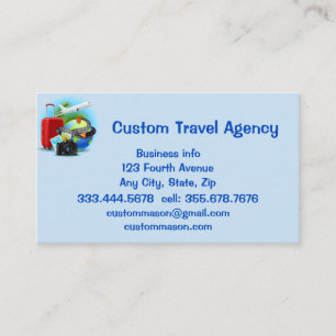 Custom Travel Agency Cruise Vacations Business Card