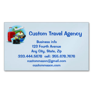 Custom Travel Agency Cruise Vacations Magnetic Business Card
