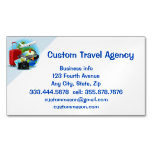 Custom Travel Agency Cruise Vacations Magnetic Business Card