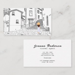 Custom Travel Agent Business Card with Cityscape