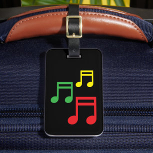 Custom travel luggage tag with music notes