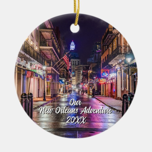 Custom Travel Photo Christmas Tree Ceramic Tree Decoration (Front)