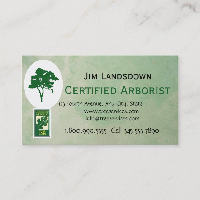 Custom Tree Arborist Business Card (Front)