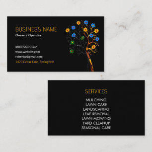 Custom Tree Services Lawn Care Landscaping Brand Business Card