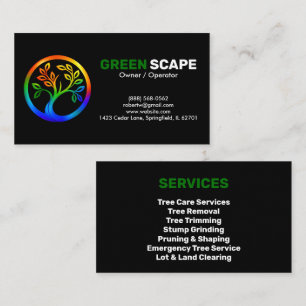 Custom Tree Services Lawn Care Landscaping Brand Business Card