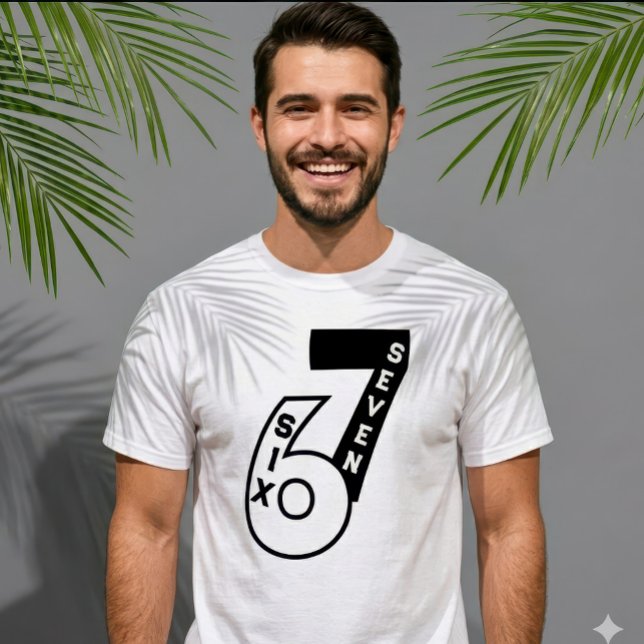 Custom Trend 67 Graphic Text Typography Kids T-Shirt (On-Trend 67 Numerical Text Art Customizable Men's Shirt)