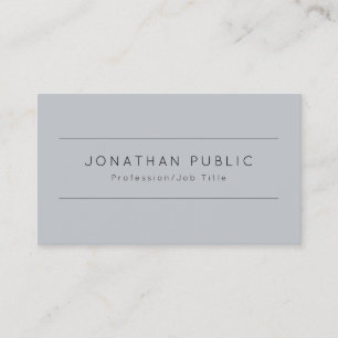 Custom Trendy Elegant Grey Modern Simple Template Business Card