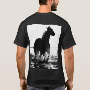 Custom Trendy Elegant Modern Running Horse Pop Art T-Shirt