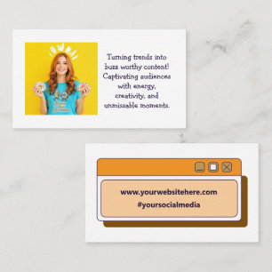 Custom Trendy Influencer Social Media Browser Business Card