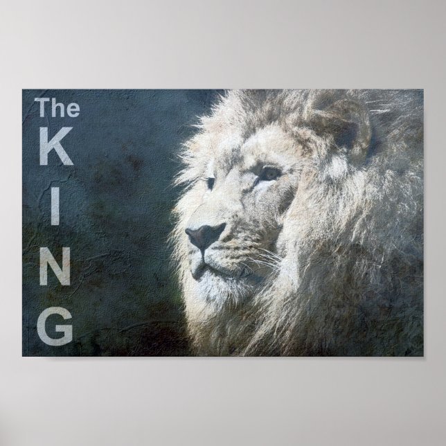 Custom Trendy Lion Template Nature Animal The King Poster (Front)
