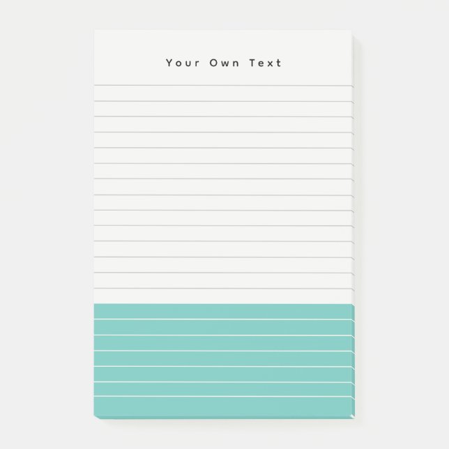Custom Trendy Minimalist Aqua Green Notepad (Front)