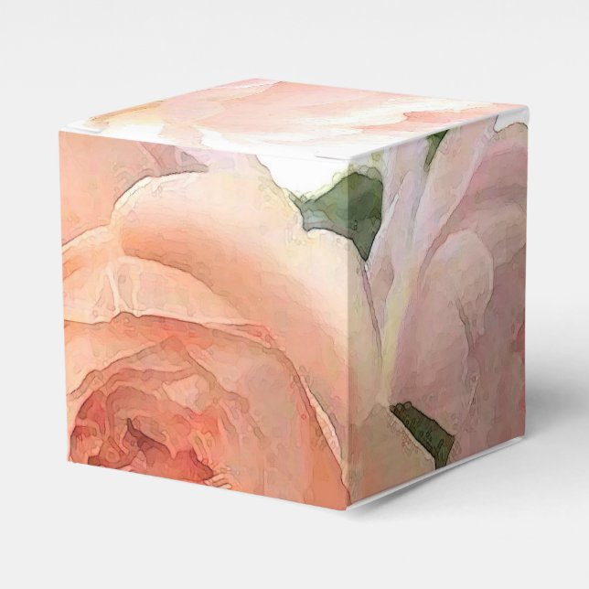 Custom Trendy Roses Modern Elegant Template Favour Box (Front Side)