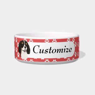 Custom Tri Colour Cavalier King Charles Spaniel  Bowl