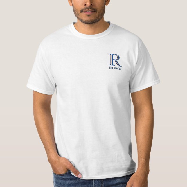 Custom Tri-Colour Value Monogram Name  T-Shirt (Front)