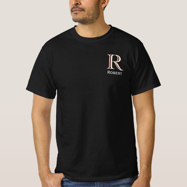 Custom Tri-Colour Value Monogram Name  T-Shirt (Front)