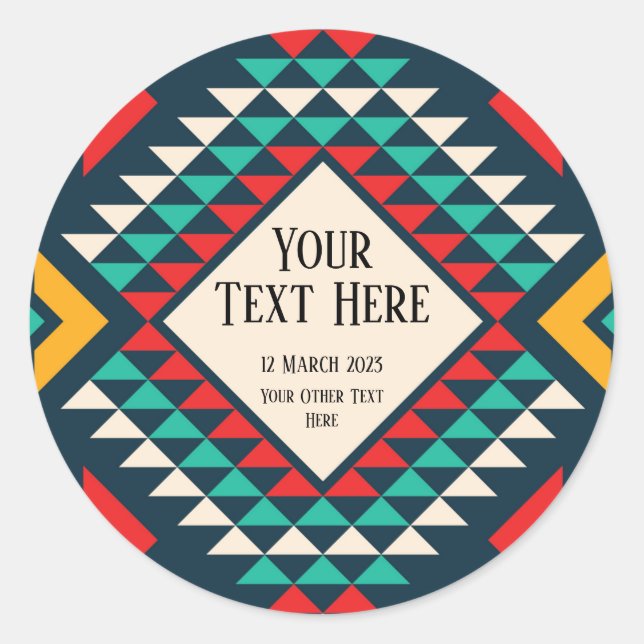 Custom Triangle Colourful Design Sheet of Classic Round Sticker (Front)