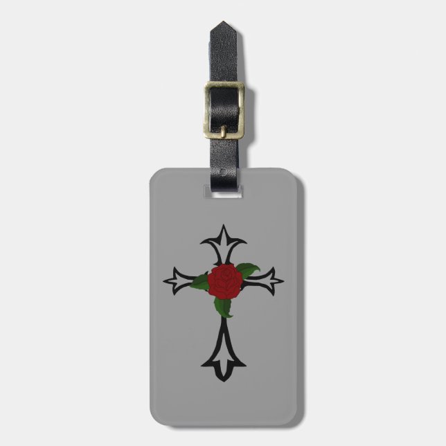 Custom Tribal Cross Luggage Tag (Front Vertical)
