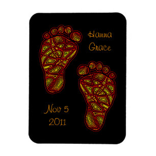 Custom Tribal Toes Baby Feet Magnet